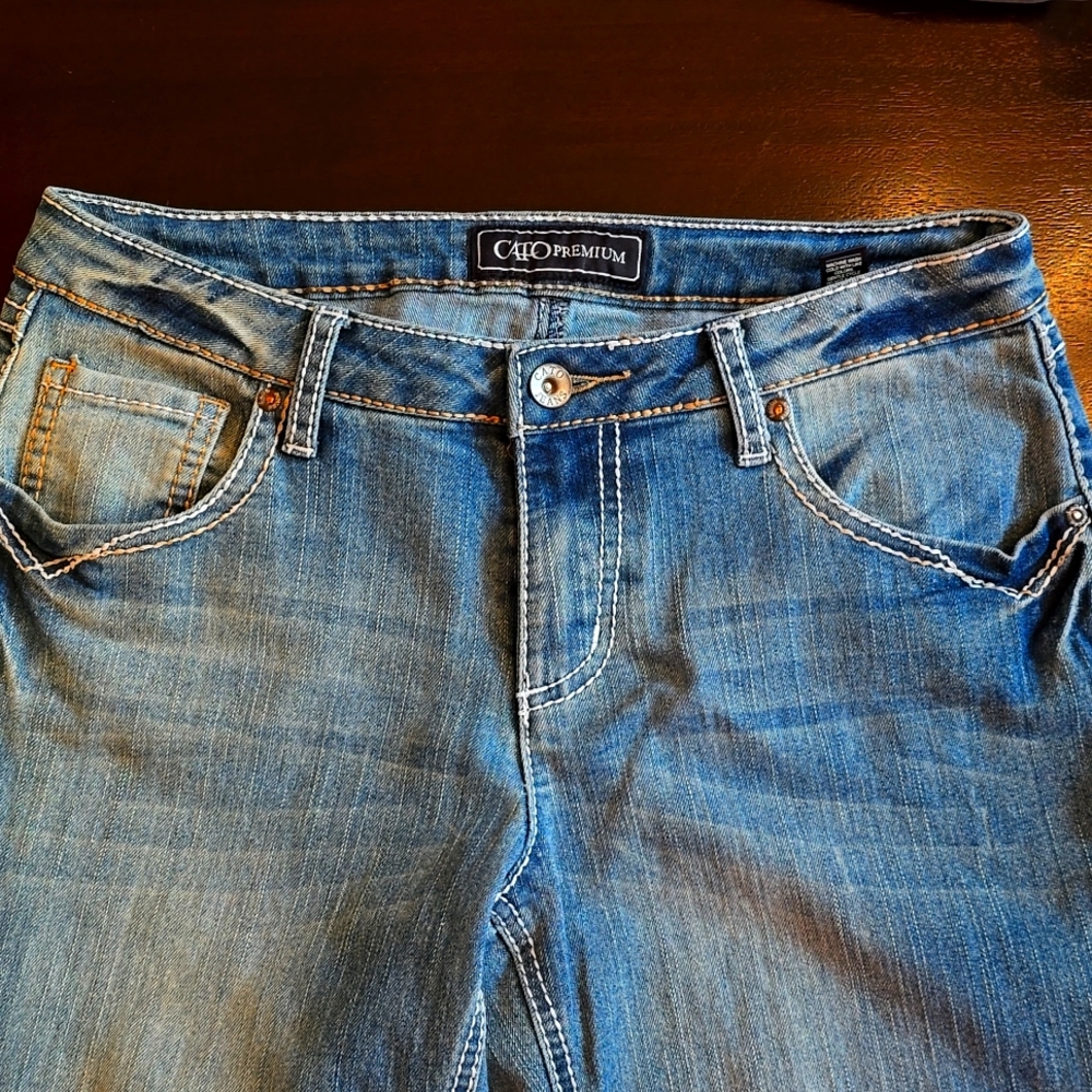 Jeans: 34" waist, 30" inseam, river washed #08